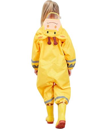 De feuilles Kids Button Rain Suit 7-9 Years Yellow | Waterproof Hooded Jumpsuit - Buy Online on GoSupps.com
