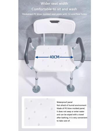 Home Bathroom Chair Height Adjustable Bath Shower Chair Non-Slip Portable Bathroom Shower Chairs for Adults Elderly Disabled Pregnant Woman - Buy Online on GoSupps.com
