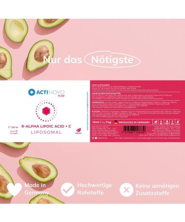 Liposomal R-alpha Lipoic Acid + Vitamin C | High Dose 100 mg RALA + 650 mg Vitamin C | 25 Vegan Daily Doses | More Effective Than Capsules & Powder | 250 ml - Buy Online on GoSupps.com