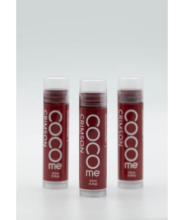 CocoMe Color Tinted Lip Balm (Crimson) -All Natural Organic Coconut Oil and Beeswax for moisture and nourishment