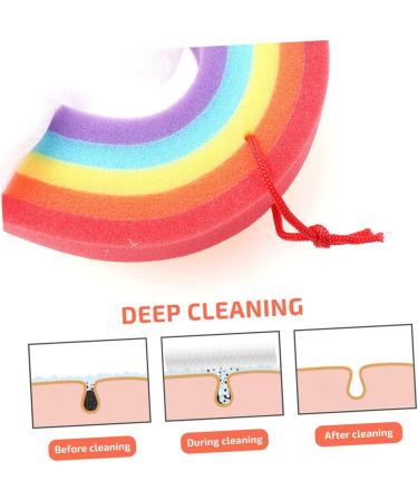 3pcs Rainbow Bathing Balls | Colorful Body Scrubber Sponges for a Luxurious Bath Experience | Bubble Forming Bath Wipe & Skin Care - Buy Online on GoSupps.com