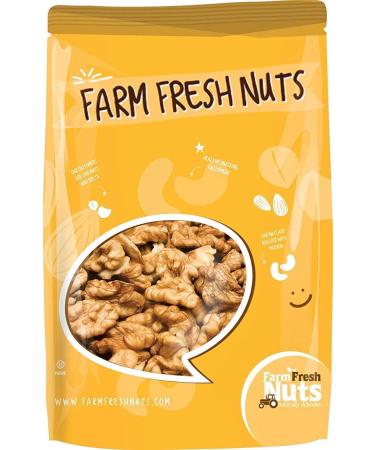 Raw Shelled California Walnuts Halves & Pieces (1 Lb.) - Compares to Organic Walnuts - Great Source of Omega 3 - Vegan & Keto Friendly - Farm Fresh Nuts Brand