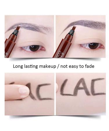 4 Point Waterproof Microblading Eyebrow Pen - No Color Fading Long-Lasting Grey Brown - Best for Perfect Eyebrows - Buy Online on GoSupps.com