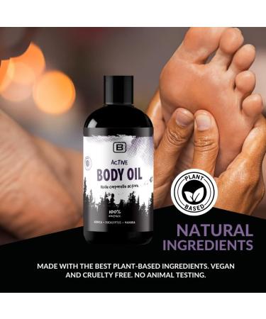 Active Body Oil | Organic Cruelty-Free & Vegan | CertClean Certified | Toxin-Free Sport & Massage Therapy | Warming & Relaxing for Joints and Muscles - Buy Online on GoSupps.com