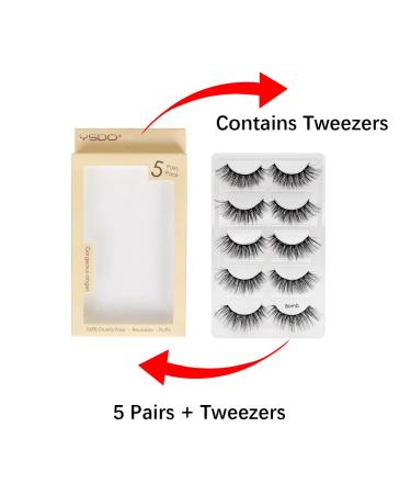 Buy 5 Pairs 3D False Eyelashes Set - Reusable Natural Eyelashes with Tweezers - International Shipping Available - Buy Online on GoSupps.com