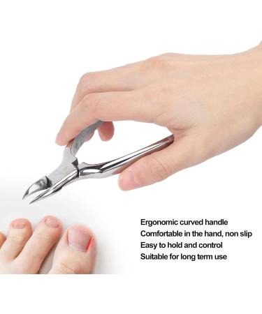 Nail Tool Cuticle Nipper Stainless Steel Professional Effortless Toenails Clipper with Storage Bag for Ingrown Nail - Buy Online on GoSupps.com