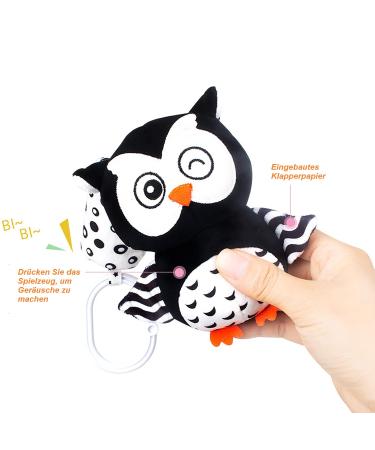 Eikada Baby Rattling Toys - High Contrast Black & White Newborn Plush Toys for Car Seat Baby Bed & Stroller (3 Pack) - Buy Online on GoSupps.com