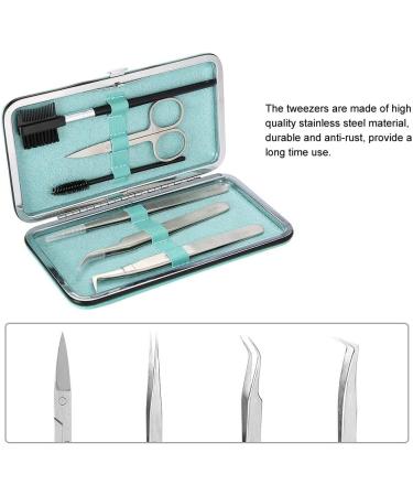 Eyebrow Grooming Set Professional Eyelashes Extension Kit Tweezers Scissors Brushes Makeup Tool - Buy Online on GoSupps.com
