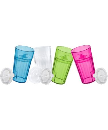 Reflo Smart Cup (Asst 4 colors) Open Training Cup  Toddler Cup  No Suction 6oz  360 Control-Flow  USA MADE Premium High-Impact Plastic Asst 4-Pk colors