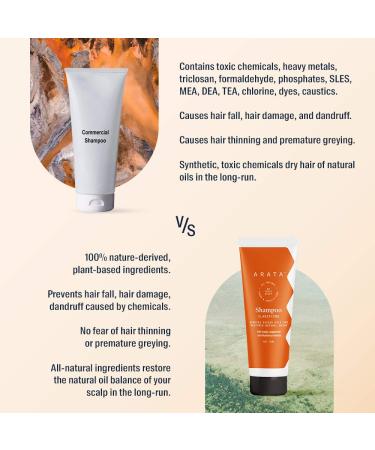 Arata Natural Oil Control Cleansing Shampoo - All-Natural Vegan & Cruelty-Free | Maple Sugarcane & Blueberry Extracts | Oil Removal & Shine Restoration - 75 ML - Buy Online on GoSupps.com