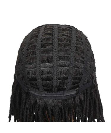 HANNE Short Dreadlock Wig | Afro Crochet Braided Faux Locs for Black Women & Men | Full Curly Braiding Wig (Black) - Buy Online on GoSupps.com