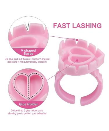 Autdor 500Pcs Pink Glue Rings for Eyelash Extensions - Lash Glue Holder for Makeup & Microblading - Buy Online on GoSupps.com