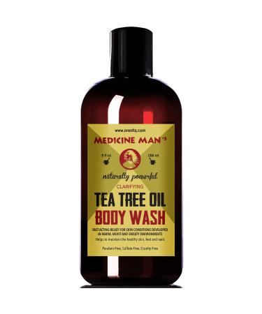 OneDTQ Medicine Man s Tea Tree Oil Body Wash For Sweaty Itchy Scaly Skin Clogged Pores And More Natural 9 Oz Liquid Soap