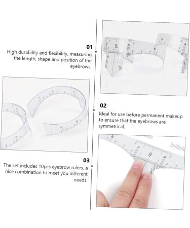Healeved 20 Pcs Eyebrow Design Ruler Transparent Stickers Tools White Plastic Eyebrow Shape Auxiliary Tool - Buy Online on GoSupps.com