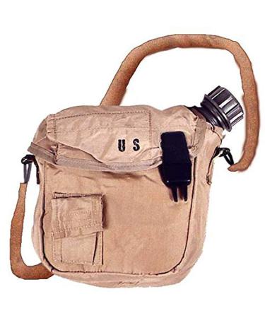 Military Outdoor Clothing Never Issued 2 Qt OD Canteen with 2 Qt Desert Canteen Cover, Plastic