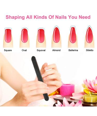 12Pcs Professional Nail File Set - Coarse Emery Boards 100/180 Grit for Acrylic/Gel/Natural Nails - Heavy Duty Large Filer for Home and Salon Use - Buy Online on GoSupps.com