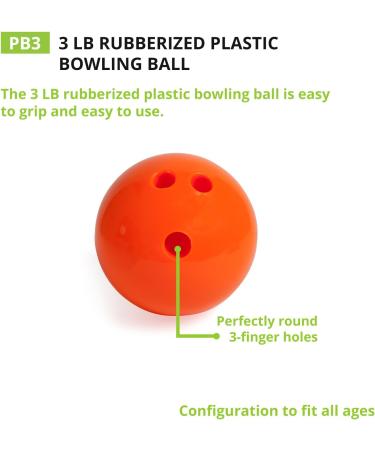 Champion Sports Plastic Bowling Ball - Rubberized Soft Ball for Training & Kids Games - Orange - Buy Online on GoSupps.com