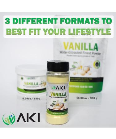 Premium Aki Natural Vanilla Powder - 2.11oz/60g | Water Extracted for Baking, Cooking, Smoothies | Alcohol-Free & Delicious Flavoring - Buy Online on GoSupps.com