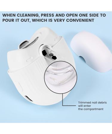 Electric Nail Clipper with Light and 2 Speeds Nail Clippers and Polisher 2 in 1 Cordless Curved Design Rechargeable Fingernail Cutter Safety Fingernail Trimmer for Baby Kids Adults Senior White - Buy Online on GoSupps.com