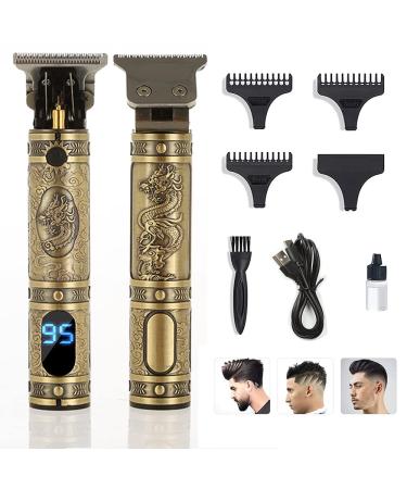 Ten-Tatent Hair Clippers Men Professional Beard Trimmer Cordless Electric Hair Clipper Shaver Cutting Precision T-Blade Grooming Kits Zero Gapped Gold
