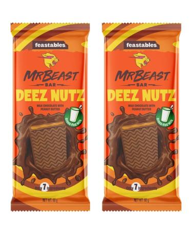 Chocolate Bar Bundle With Feastables Milk Chocolate With Peanut Butter Bar 60g (2 Pack)