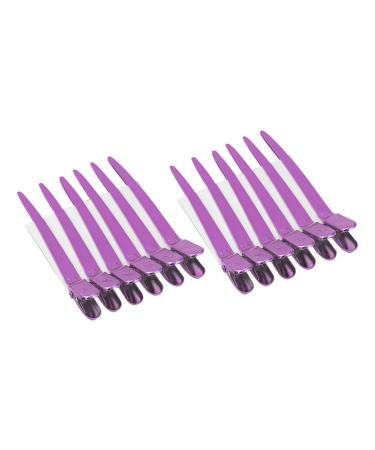 Hair styling clips salon hair clips 12 parts/box hair styling clips hairdressing salon cut hairpins for salon styling 6 colors (rose red)