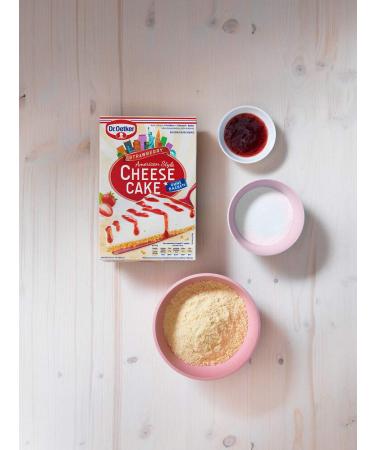 Dr.Oetker Cheesecake American Style Strawberry 320g | No-Bake Baking Mix with Fruity Strawberry Sauce - Easy Dessert Recipe - Buy Online on GoSupps.com