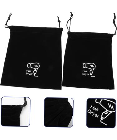 DRESSOOS 10 Pcs Storage Bag Travel Hairdryer Organizer Travel Blow Dryer Drawstring Bag Flocking Cloth Black - Buy Online on GoSupps.com