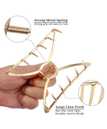 Jaciya 6 Pack Large Gold Metal Hair Claw Clips for Thick Hair - Stylish Butterfly Claw Hair Clips Accessory Set - Buy Online on GoSupps.com