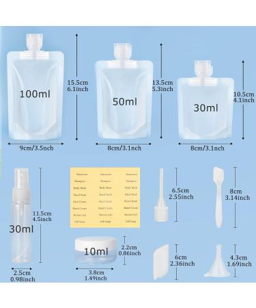 Korintin 19 Pack Travel Pouch Bottle Kit - TSA-Approved Refillable Containers for Toiletries - Reusable Spray Bottles, Jars, and Accessories for Shampoo, Lotion, Soap - Travel Size Liquids - Buy Online on GoSupps.com