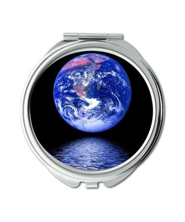 Mirror earth makeup mirror Reflections Planet Earth Earth Day Astronomy Green makeup mirrors pocket mirror portable mirror