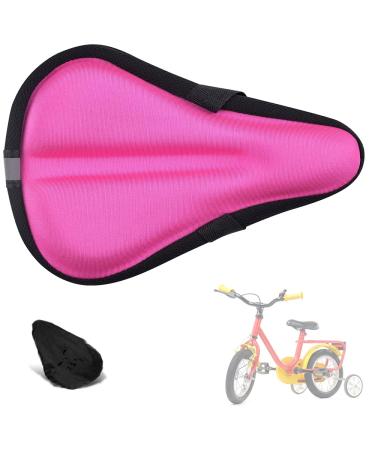 Liyamobu Kids Gel Bike Seat Cushion Cover for Boys & Girls, 9"x6" Breathable & Extra Soft Memory Foam Children Bicycle Saddle Pad with Water&Dust Resistant Cover Pink-Only Seat Cover