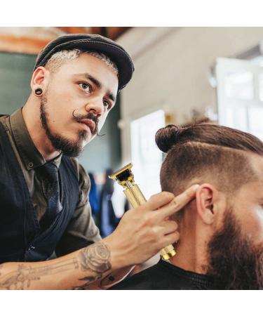 Professional Hair Clippers for Men - Rechargeable Cordless Zero Gapped Trimmer with T Blade Edgers Clippers and 4 Guide Combs - Beard Shaver Barbershop Gold - Buy Online on GoSupps.com