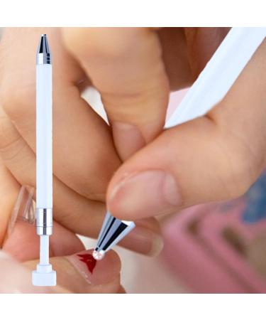 Nail Art Manicure Art Drill Rhinestone Dotting Pencil | Rhinestone Art Portable Dotting Nail Too for Home Travel Business Trip Apartment White - Buy Online on GoSupps.com