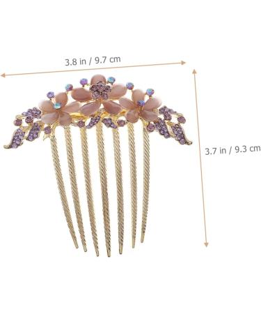 Mikinona Opal Comb Side Hair Clip Wedding Hair Accessories for Brides Floral Hair Clips Small Tooth Comb Bridal Hair Clip Hair Comb Clip Wide Tooth Combs for Women Hair Topper Alloy Purple - Buy Online on GoSupps.com