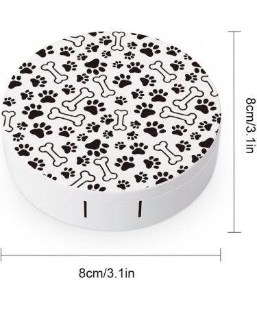 Dog Paw Print Round Case For Contact Lens Kit Storage Box with Mirror Printed - Buy Online on GoSupps.com