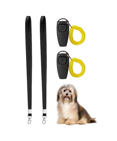 Miralith 2 Pack Dog Clicker for Dog Training Cat Training Pet training remote with lanyard Cats Birds Puppy Recall Portable and Efficient Clickers for Dogs Puppies Cats