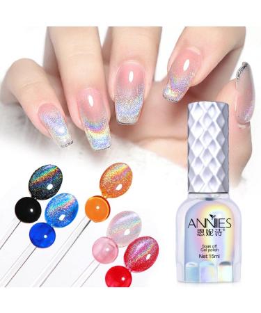 Major Dijit 15ML Rainbow Holographic Cat Eye Gel Nail Polish - Magnetic Glitter Phantom Chameleon Effect - Soak Off LED UV Gel - Includes Magnet Stick - Buy Online on GoSupps.com