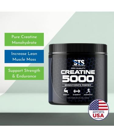 STS Creatine 300g - 100% Pure Raw Creatine Monohydrate Powder | Keto Friendly | 60 Servings - Buy Online on GoSupps.com