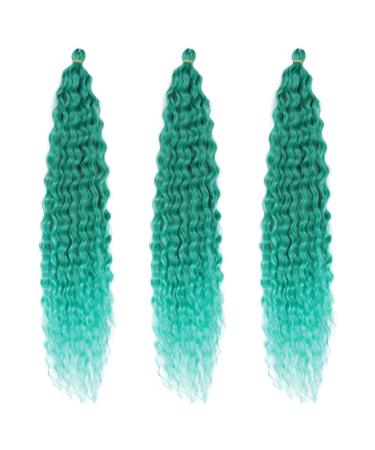 DSoar 22 Deep Twist Crochet Hair - Ocean Wave Curly Bohemian Braids 3 Packs Synthetic Hair Extensions in Green - Buy Online on GoSupps.com