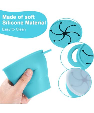 Vicloon Collapsible Silicone Baby Snack Cup - Non Spill Snack Catcher with Lid for Toddler, Blue - Buy Online on GoSupps.com