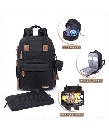 Iniuniu Baby Diaper Backpack - Large Multifunctional Diaper Bag with Changing Pad & Pacifier Holder - Stylish & Practical for Moms & Dads - Black - Buy Online on GoSupps.com