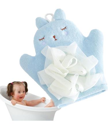 Kid Shower Brush Bath Scrubber Body Wash Towel - Comfortable Kid's Bath Towel Sponge Children's Body Wash Sponge for Gentle Cleansing Blue - Buy Online on GoSupps.com
