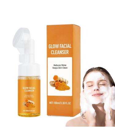 Hppsctink Turmeric Facial Cleanser 100ml Turmeric Cleansing Foam Deep Facial Cleansing Oil Control Treatment Cleanser Suitable for all skin types cream