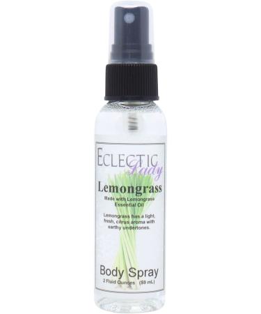 Lemongrass Essential Oil Body Spray 2 ounces Body Mist for Women with Clean Light & Gentle Fragrance Long Lasting Perfume with Comforting Scent for Men & Women Cologne with Soft Subtle Aroma For 2 Fluid Ounces