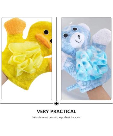 Beavorty 4pcs Kids Bath Towel & Scrubbing Gloves Set - Soft Bath Mitts & Sponge for Toddlers - Dual Purpose Shower Accessories - Buy Online on GoSupps.com