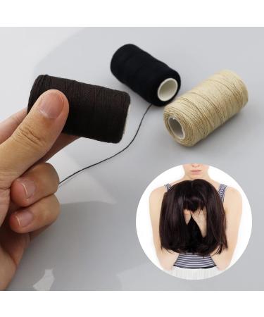 LAMXD 3 Pieces Hair Extension Weaving Thread Hair Salon Weaving Thread for Hair Extension Hair Weaving with Black Brown Beige - Buy Online on GoSupps.com