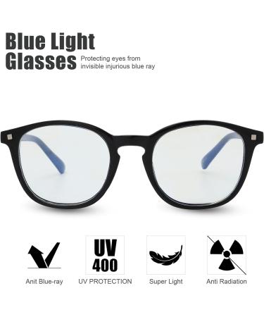 Stylish Blue Light Blocking Glasses for Men & Women - Anti-Blue Ray Glasses for Gaming & Computer Use (B621801 Black - Buy Online on GoSupps.com