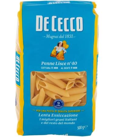  Italian Gourmet E.R. Pack of 10 De Cecco 100% Italian Penne Lisce N 40 pasta (500g) + Italian Gourmet Polpa (400g) - Buy Online on GoSupps.com