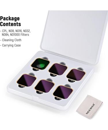 NEEWER 6 Pack ND Filter Set for GoPro Hero 11/10/9 - CPL/ND8/ND16/ND32/ND64/ND1000 - Action Camera Accessory Kit (Golden Frame) - Buy Online on GoSupps.com